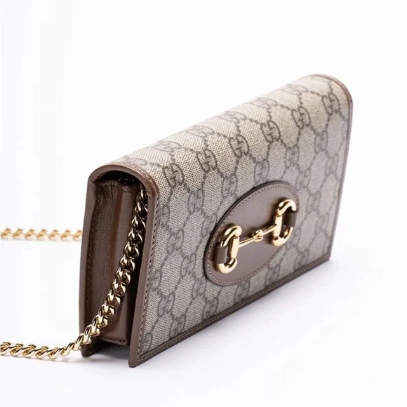 GUCCI Horsebit 1955 GG logo supreme WOC wallet on chain crossbody bag